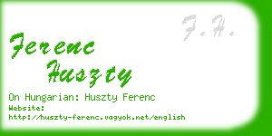 ferenc huszty business card